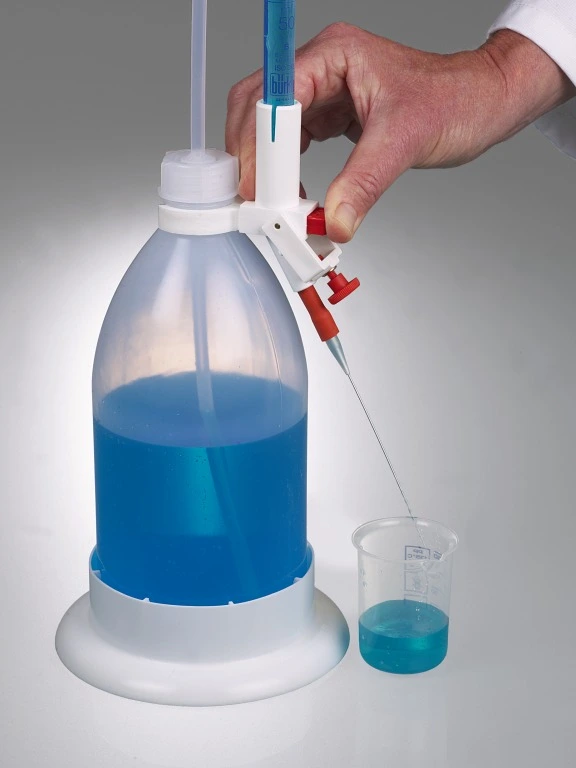 Burette de titration avec protection contre les éclats