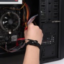Bracelets Antistatiques Dragonne avec pince alligator pour mise à la terre, Bande de Décharge ESD, Noir - Kit de 5 unités