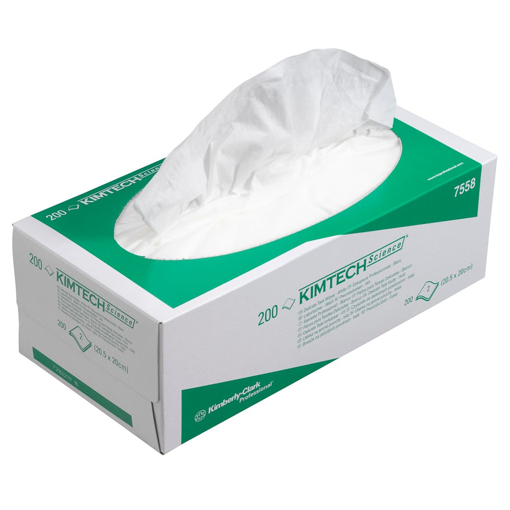 Lingettes laboratoire Kimtech® Science 2 épaisseurs - Boîte de 200 lingettes blanches