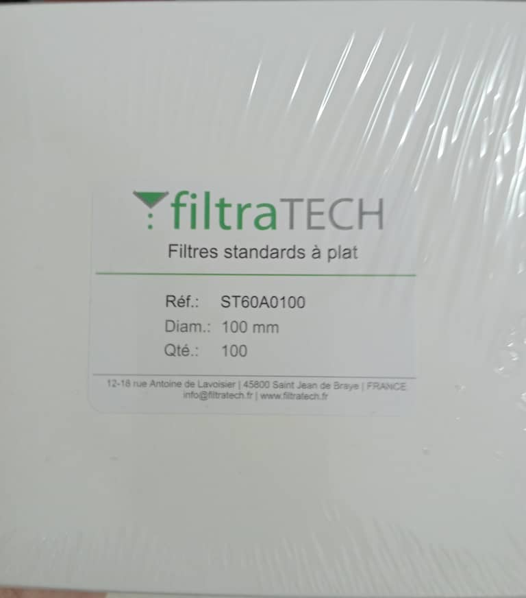 Papier filtre Standard Plat 100mm