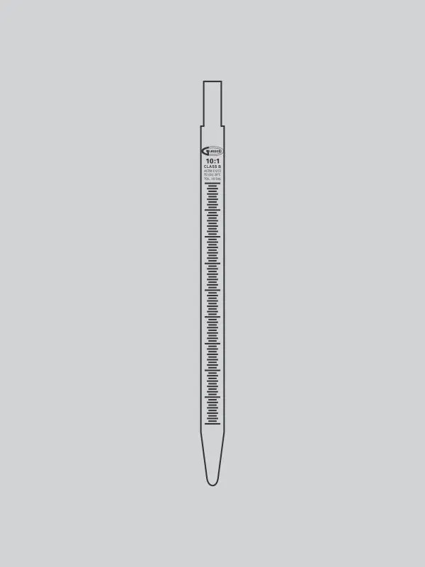 PIPETTES GRADUEES TYPE 1 EN VERRE CLASSE AS